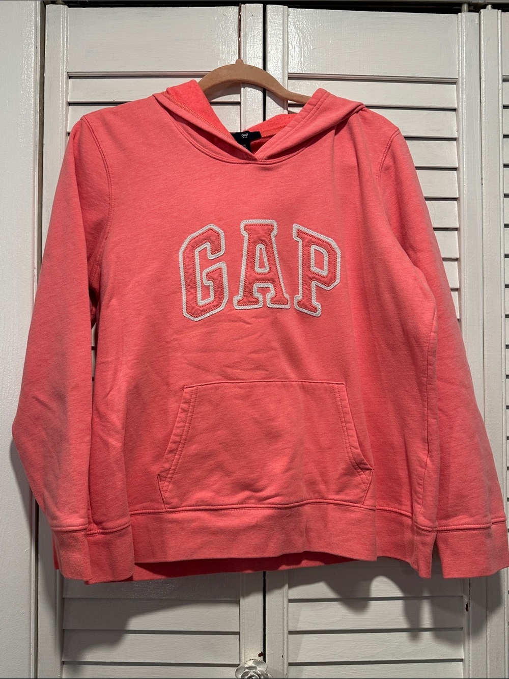 GAP Pink Coral Pullover Hoodie with White Logo